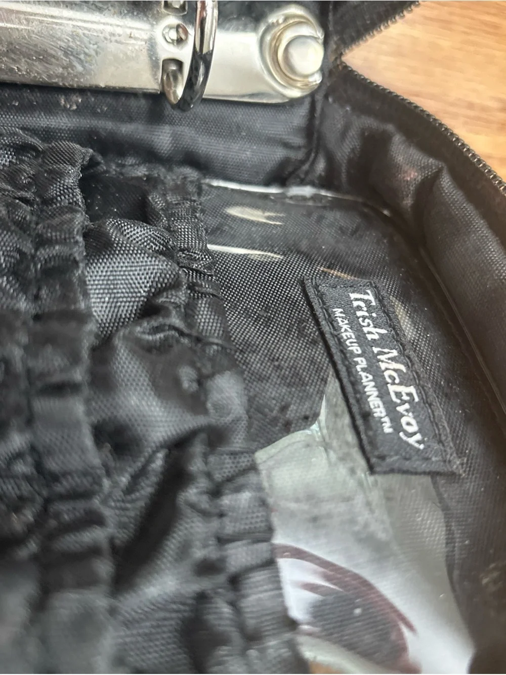 Trish McEvoy Quilted Leather Cosmetic Pouch - Black